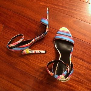 Aldo Rainbow Two Strap Stiletto Sandal